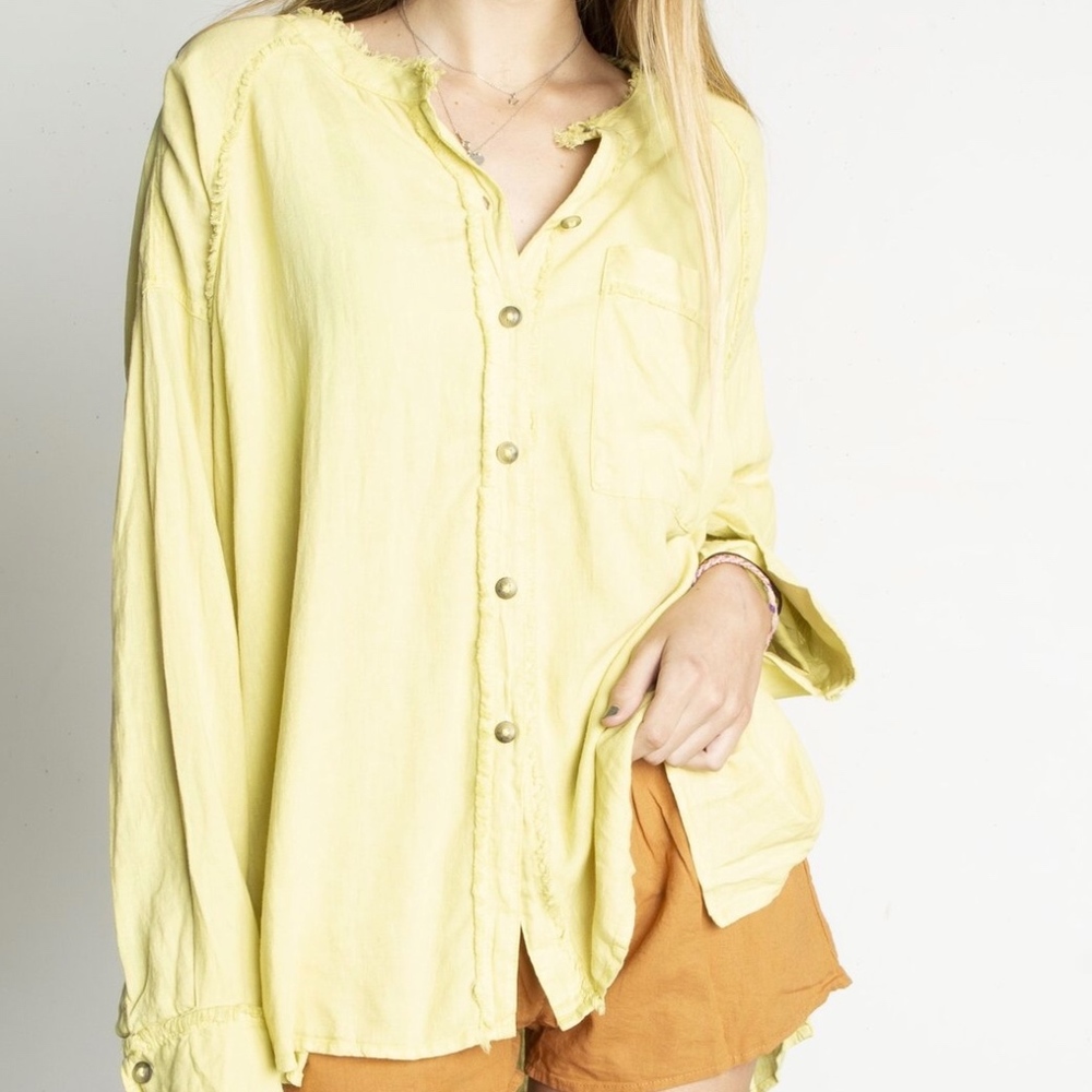 Free People Oversized Button Down Tunic - Size M